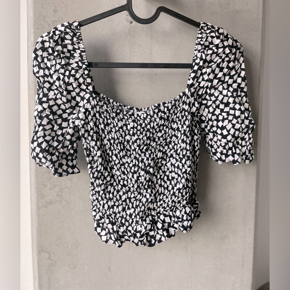 & Other Stories Black and White Patterned Women's Top